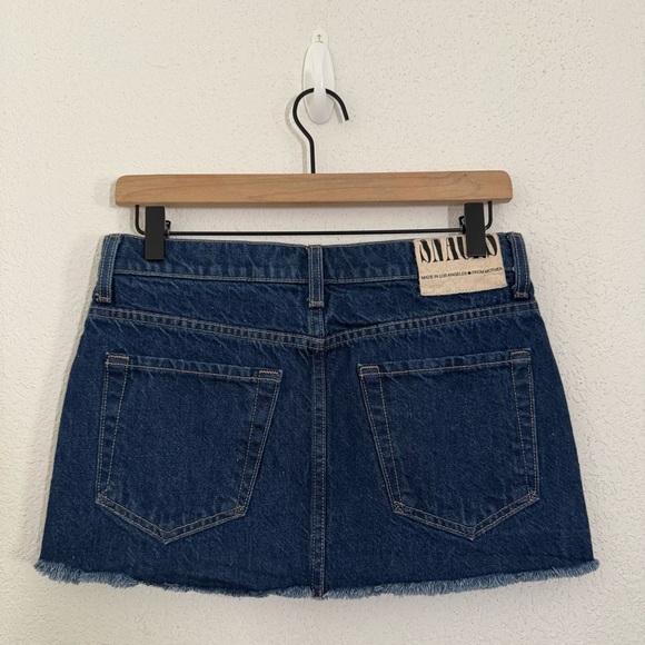 Mother SNACKS! The Fun Dip Micro Cut Mini Denim Jean Skirt in Cold Brew Size 25 - Picture 9 of 15